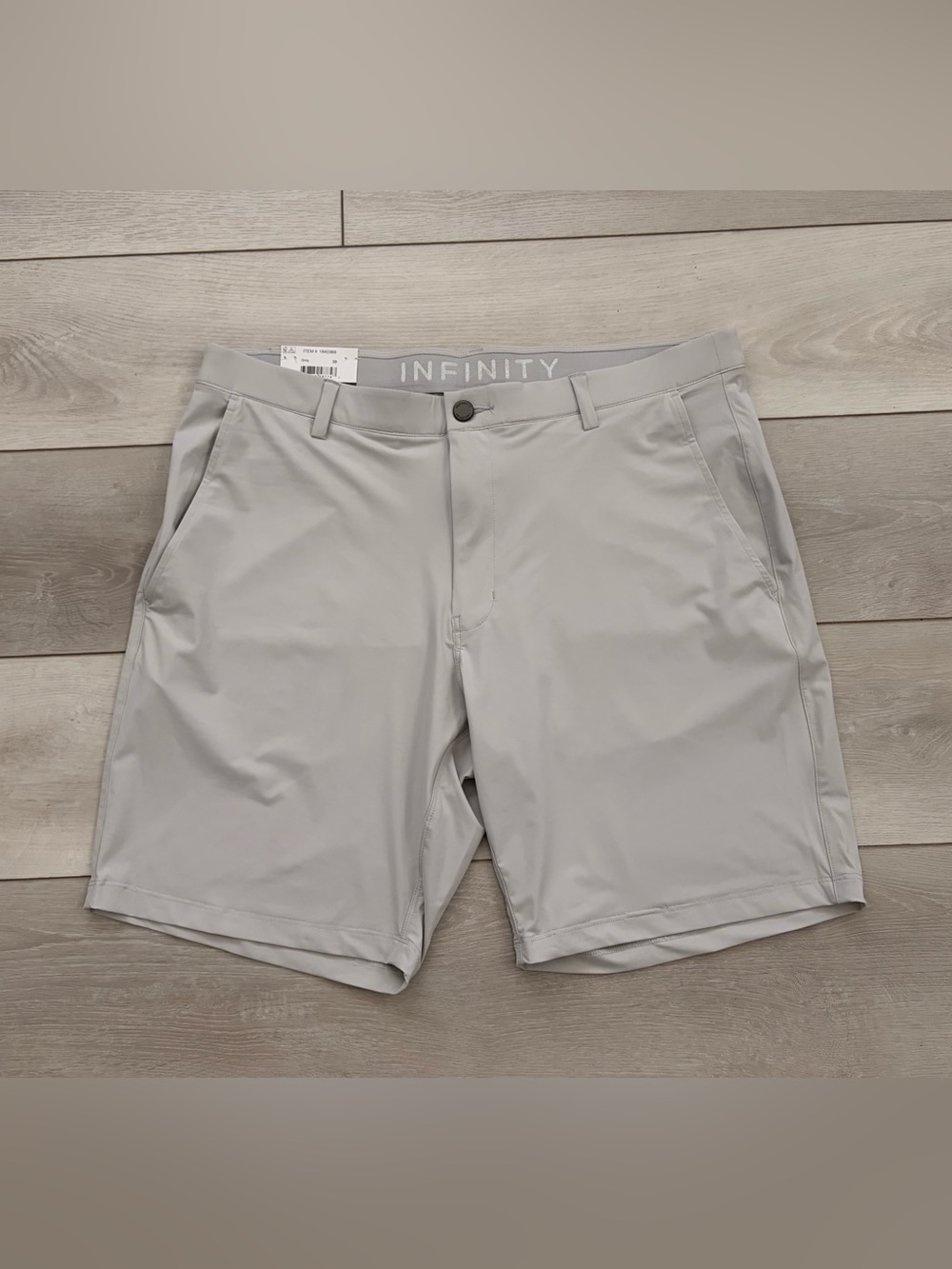 NFINITY Men's Light Gray Athletic Hybrid Shorts